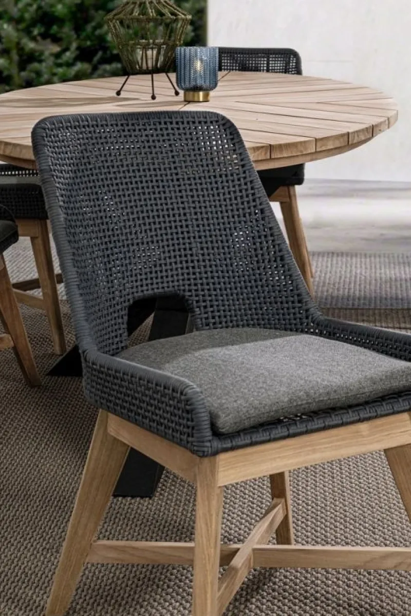 Outlet Bizzotto SEDIA IN CORDA PER ESTERNO COLOR ARDESIA - HESPERIA