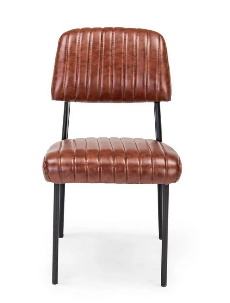 Bizzotto SEDIA IN ECOPELLE ARANCIO SCURO - NELLY