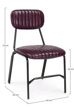 Discount Bizzotto SEDIA IN ECOPELLE BORDEAUX - DEBBIE