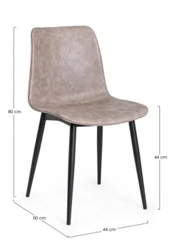 Bizzotto SEDIA IN ECOPELLE NERA - KYRA