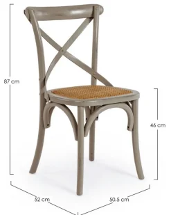 Online Bizzotto SEDIA IN LEGNO GRIGIO SCURO - CROSS