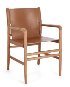 Best Bizzotto SEDIA IN PELLE CON BRACCIOLI COGNAC - CAROLINE