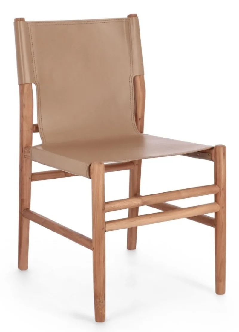 Sale Bizzotto SEDIA IN PELLE TORTORA - CAROLINE