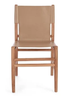 Sale Bizzotto SEDIA IN PELLE TORTORA - CAROLINE