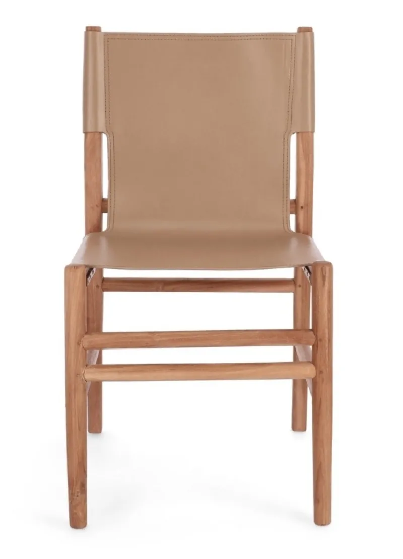 Sale Bizzotto SEDIA IN PELLE TORTORA - CAROLINE