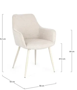 Discount Bizzotto SEDIA IN TESSUTO BEIGE - CORA