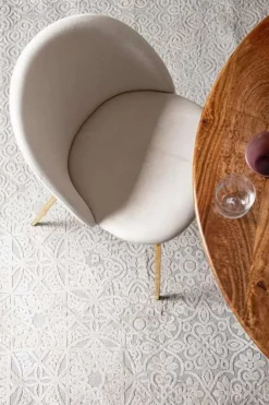 Clearance Bizzotto SEDIA IN VELLUTO BIANCO - TANYA