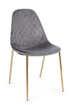 Discount Bizzotto SEDIA IN VELLUTO GRIGIO SCURO - TERRY