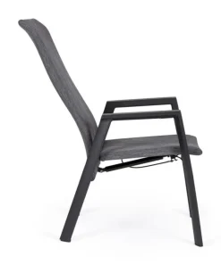 Bizzotto SEDIA RECLINABILE IN ALLUMINIO ANTRACITE JX55 - ETHAN