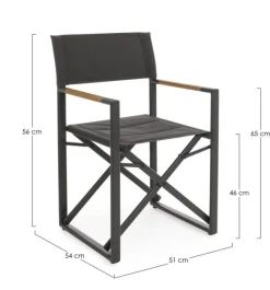 Hot Bizzotto SEDIA REGISTA IN ALLUMINIO PIEGHEVOLE ANTRACITE YK13 - LAGUN
