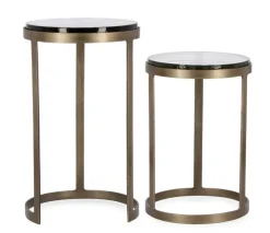 Outlet Bizzotto SET 2 TAVOLINI FINITURA OTTONE YX49 - ZAYLA