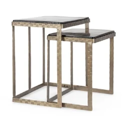 Best Bizzotto SET 2 TAVOLINI FINITURA OTTONE - ZAYLA