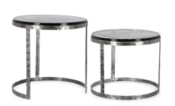 Online Bizzotto SET 2 TAVOLINI TONDI FINITURA NICKLE - ZAYLA