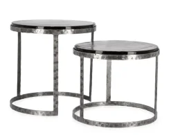 Online Bizzotto SET 2 TAVOLINI TONDI FINITURA NICKLE - ZAYLA