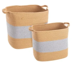 Online Bizzotto SET2 CESTA FLOW 2M RETT NATURALE-GRIGIO