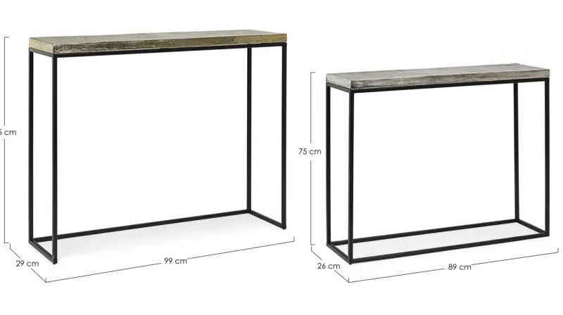 New Bizzotto SET2 CONSOLLE IN METALLO - AMIRA