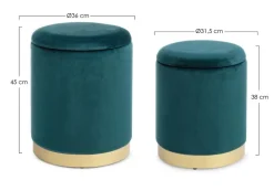 New Bizzotto SET2 POUF CONTENITORE NAVYUS - POLINA