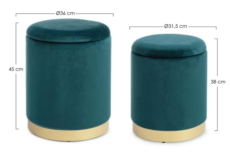 New Bizzotto SET2 POUF CONTENITORE NAVYUS - POLINA