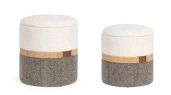 New Bizzotto SET2 POUF CONTENITORE TANYA BIA-GRIGIO