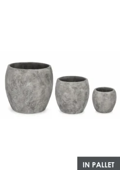 Best Bizzotto SET3 P.VASO MEILI BOMBATO GRIGIO