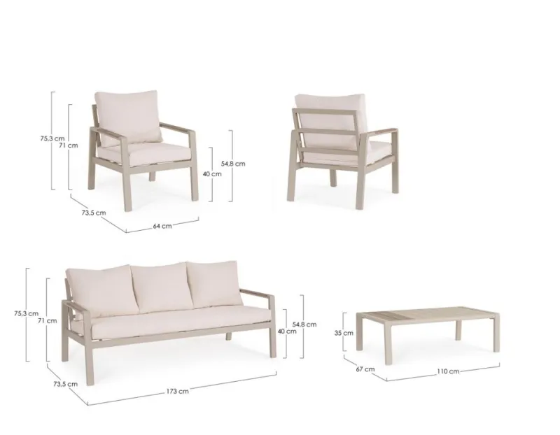 Hot Bizzotto SET4 SALOTTO C-C ELNA PEYOTE