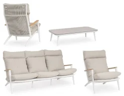 Clearance Bizzotto SET4 SALOTTO C-C IBISCO BIANCO WG20