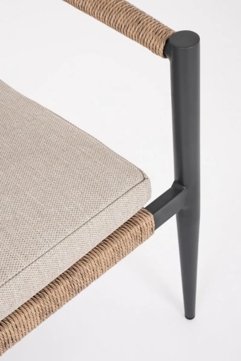 Clearance Bizzotto SET4 SALOTTO C-C JANDIA ANTRACIT/NATURAL