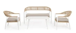 Clearance Bizzotto SET4 SALOTTO C-C JANDIA BIANCO/BEIGE