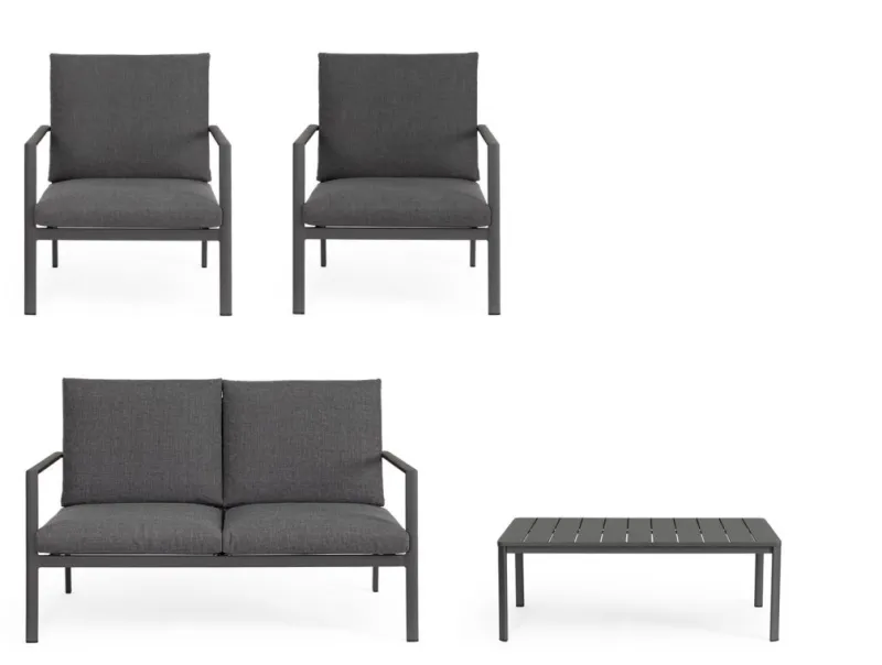 Hot Bizzotto SET4 SALOTTO C-C KONNOR ANTRACITE CX23