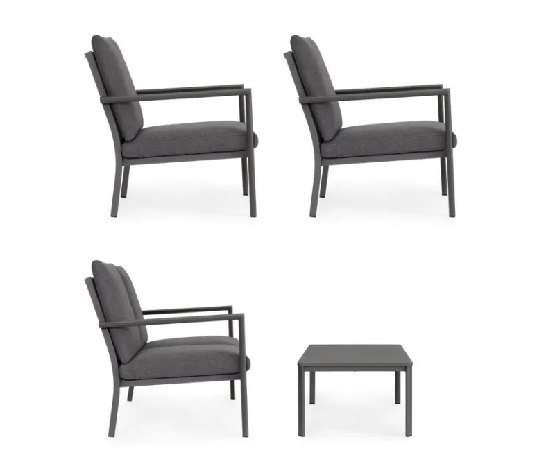 Hot Bizzotto SET4 SALOTTO C-C KONNOR ANTRACITE CX23