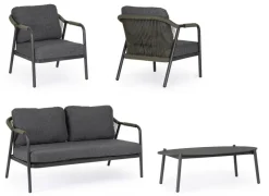 New Bizzotto SET4 SALOTTO C-C MIRAVET ANT/VERDE