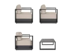 Outlet Bizzotto SET4 SALOTTO C-C MOSES ANTRACITE YK13