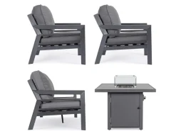 Discount Bizzotto SET4 SALOTTO IN ALLUMINIO ANTRACITE PG61 - HENDRIX