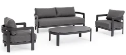 Best Bizzotto SET4 SALOTTO IN CORDA PER ESTERNO ANTRACITE WG21 - PRESLEY