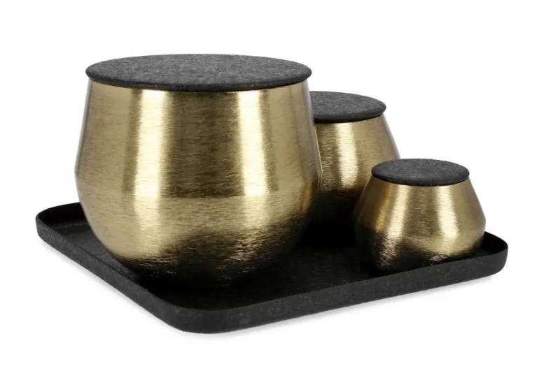 Online Bizzotto SET3 SCATOLA KAMYA - VASSOIO C-COP OR NE