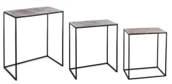 Outlet Bizzotto SET3 TAVOLINI IN ALLUMINIO - TAHIR
