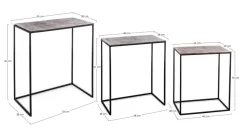 Outlet Bizzotto SET3 TAVOLINI IN ALLUMINIO - TAHIR