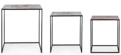 Outlet Bizzotto SET3 TAVOLINI IN ALLUMINIO - TAHIR