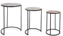 Outlet Bizzotto SET3 TAVOLINI IN ALLUMINIO - TAHIR