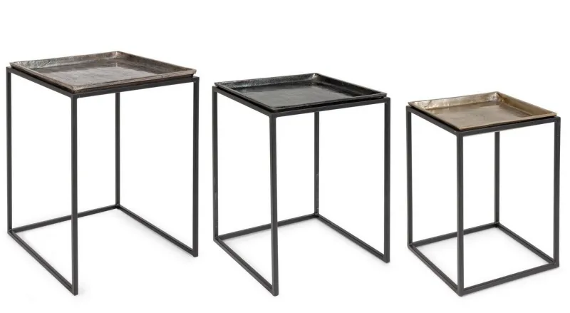 Online Bizzotto SET3 TAVOLINI IN ALLUMINIO X28 - AMIRA