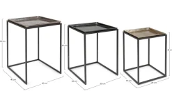 Online Bizzotto SET3 TAVOLINI IN ALLUMINIO X28 - AMIRA