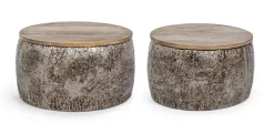 Clearance Bizzotto SET2 TAVOLINI IN METALLO - KALINDI