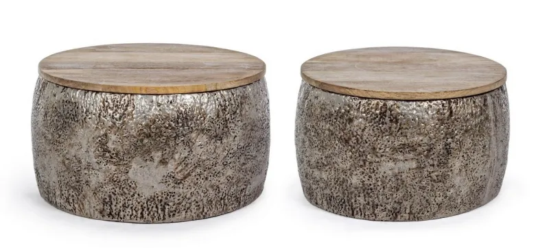 Clearance Bizzotto SET2 TAVOLINI IN METALLO - KALINDI