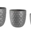 Clearance Bizzotto SET3 VASO PYRAMID BOMB ANTRACITE