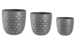 Clearance Bizzotto SET3 VASO PYRAMID BOMB ANTRACITE