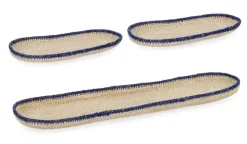 Outlet Bizzotto SET3 VASSOIO DECORATIVO GIANG NATURA BLU