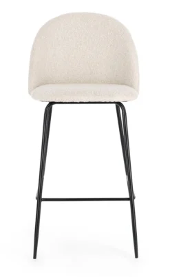 Outlet Bizzotto SGABELLO BAR EFFETTO BOUCLE' NERO/AVORIO - CARRY