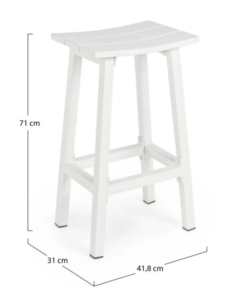 Clearance Bizzotto SGABELLO BAR IN ALLUMINIO BIANCO YK11 - SKIPPER