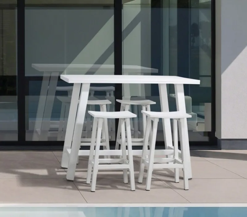 Clearance Bizzotto SGABELLO BAR IN ALLUMINIO BIANCO YK11 - SKIPPER