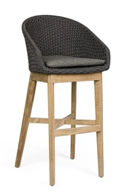 New Bizzotto SGABELLO BAR IN CORDA PER ESTERNO ANTRACITE - COACHELLA